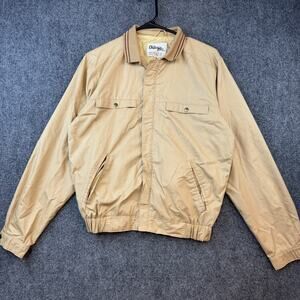OakTree Mens Beige Jacket Size S Cotton Polyester Lined Made in Hong Kong